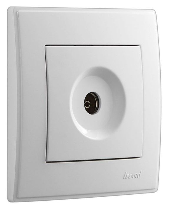 Розетка ТВ проходная Lezard LESYA белая(705-0202-129)