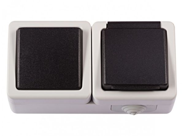 Выключатель 1кл + Розетка с зк наружная Debut 6532(6532)