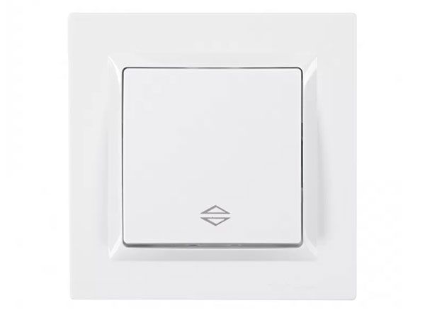 Выключатель 1-кл. проходной LUXEL JAZZ белый 9015(9015)