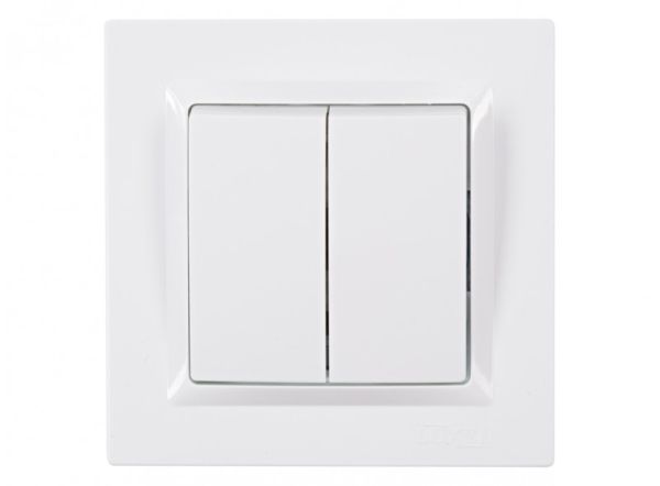 Выключатель 2-кл. LUXEL JAZZ белый 9003(9003)