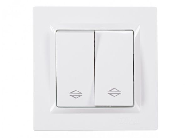 Выключатель 2-кл. проходной LUXEL JAZZ белый 9019(9019)