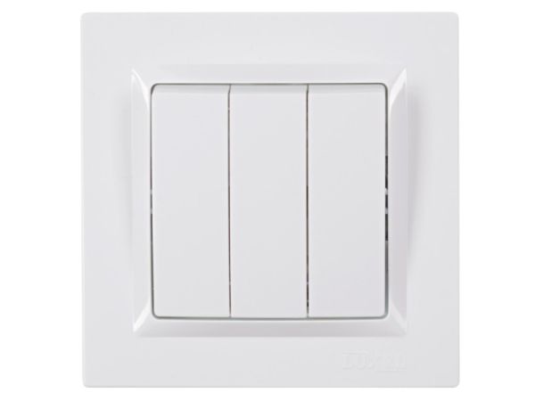 Выключатель 3-кл. LUXEL JAZZ белый 9013(9013)