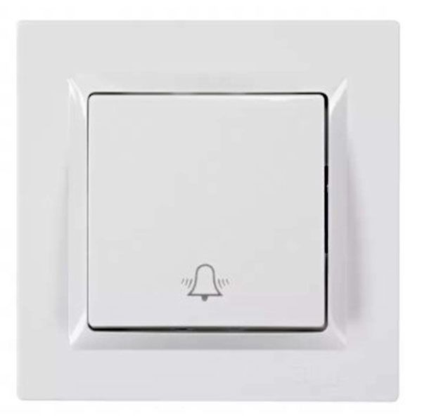 Кнопка звонка LUXEL JAZZ белая 9017(9017)