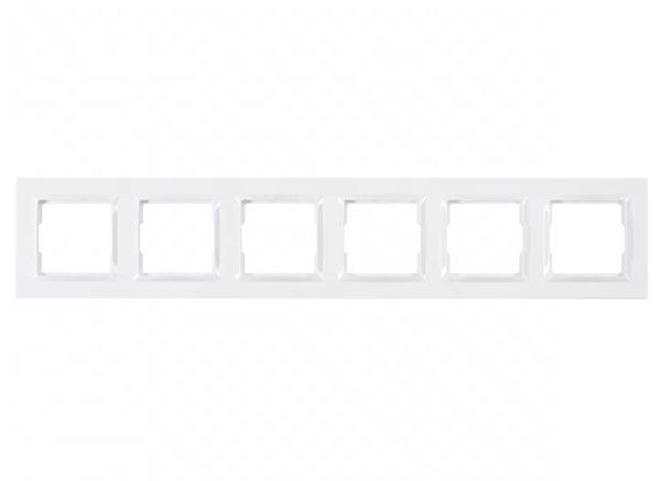 Рамка 6М горизонтальная LUXEL JAZZ белая 9026(9026)