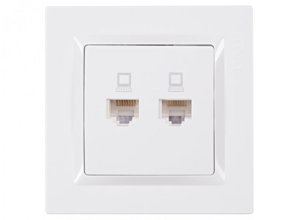 Розетка PC 2-я LUXEL JAZZ белая 9028(9028)