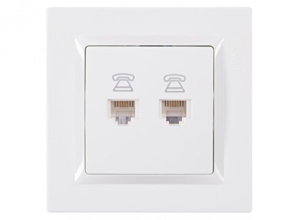 Розетка TF 2-я LUXEL JAZZ белая 9014(9014)