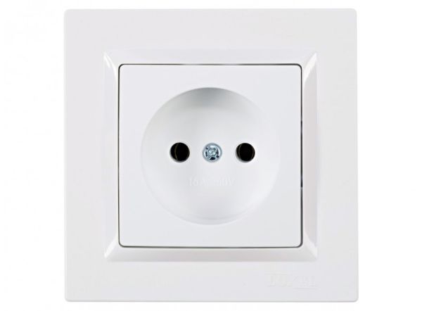 Розетка без з/к LUXEL JAZZ белая 9001(9001)