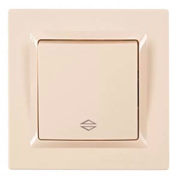 Вимикач 1-кл. прохідний LUXEL JAZZ крем 9315(9315)