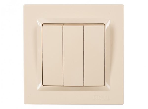 Вимикач 3-кл. LUXEL JAZZ крем 9313(9313)