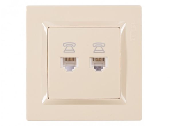 Розетка TF 2-я LUXEL JAZZ крем 9314(9314)
