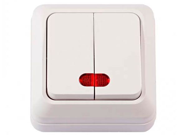 Вимикач 2-кл. з підсв. Luxel Opera 2006 н/у білий(2006)