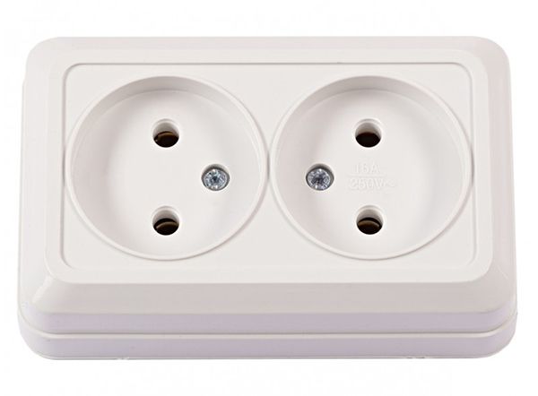 Розетка 2-а без з/к Luxel Opera 2007 н/у біла(2007)