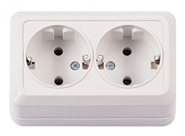 Розетка 2-а з з/к Luxel Opera 2008 н/у біла(2008)