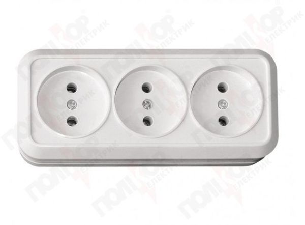Розетка 3-а без з/к Luxel Opera 2013 н/у біла(2013)