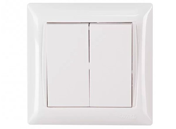 Вимикач 2-кл Luxel Primera 3003 білий(3003)