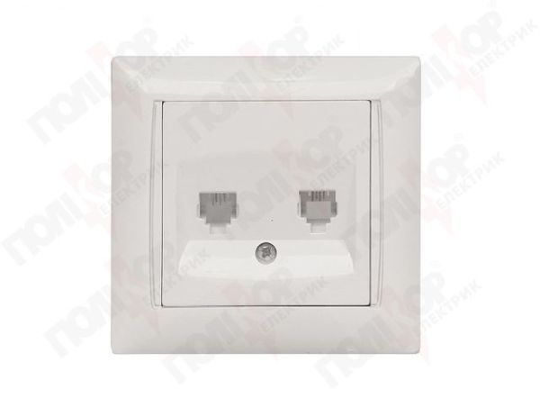 Розетка TF 2-а Luxel Primera 3014 біла(3014)