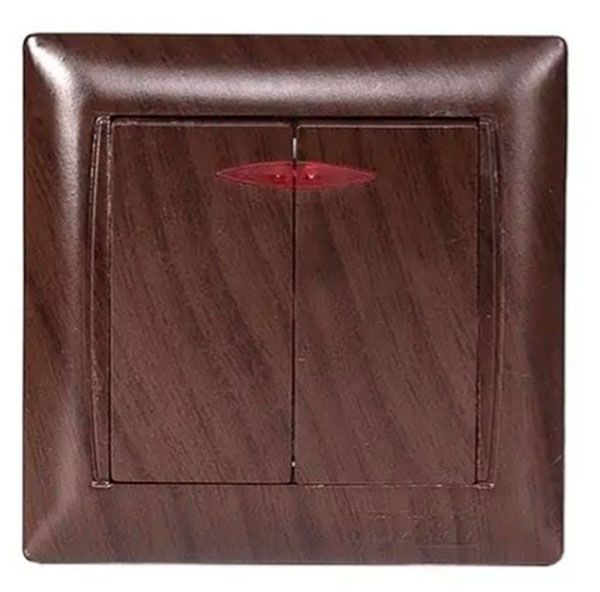 Вимикач 2-кл. з підсвіт. Luxel Primera 3906 вишня(3906)