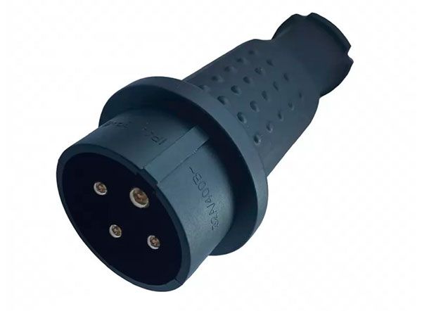 Вилка КАУЧУК силова 32А Luxel 1135 чорна(1135)