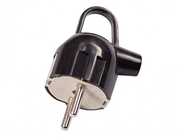 Вилка кутова з з/к з кільцем Luxel 1111 чорна(1111)