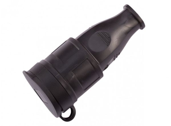 Гнездо штепсельное КАУЧУК с з/к и крышкой Luxel 1126(1126)