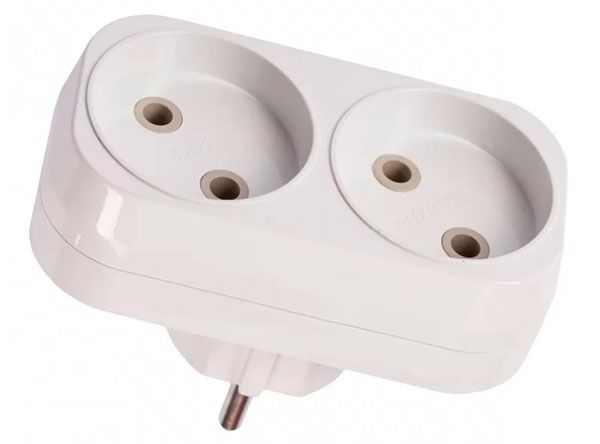 Двійник вертикальний без з/к Luxel 1015 білий(1015)