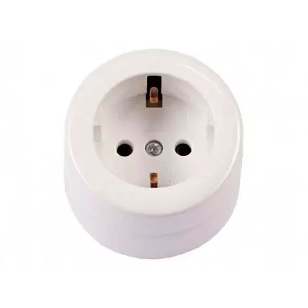 Розетка накладна з з/к Luxel 1030 біла(1030)