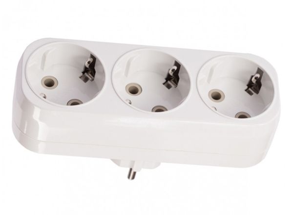 Трійник вертикальний  з з/к Luxel 1018 білий(1018)