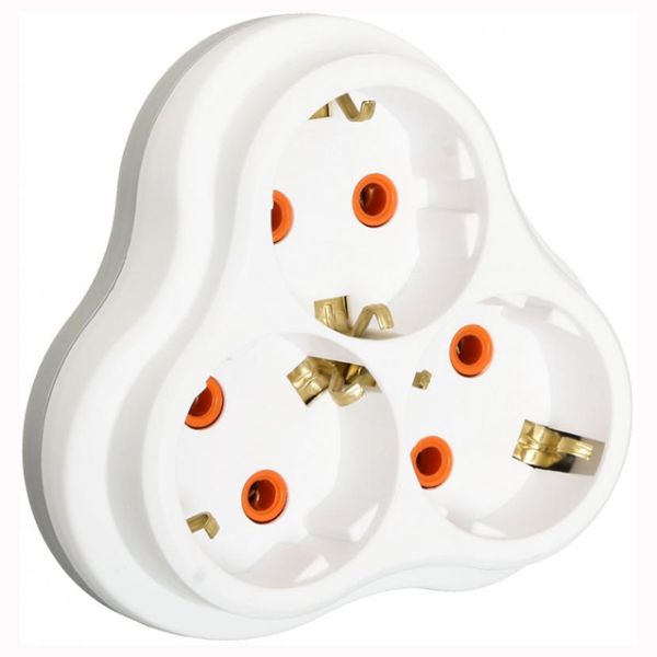 Тройник 3 гнезда с з/к  Nilson 40130101 белый(40130101)