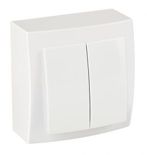 Выключатель 2-кл. н/у 26111003 Nilson Themis белый (12шт/уп)(26111003)