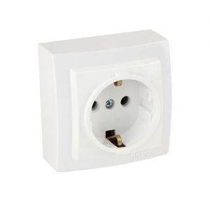 Розетка с з/к н/у 26111017 Nilson Themis белая (12шт/уп)(26111017)