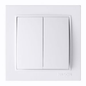 Выключатель 2-кл. 27111003 Nilson Thor белый ()(27111003)