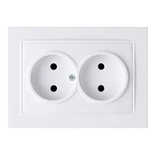 Розетка 2-я без з/к 27111024 Nilson Thor белая(27111024)