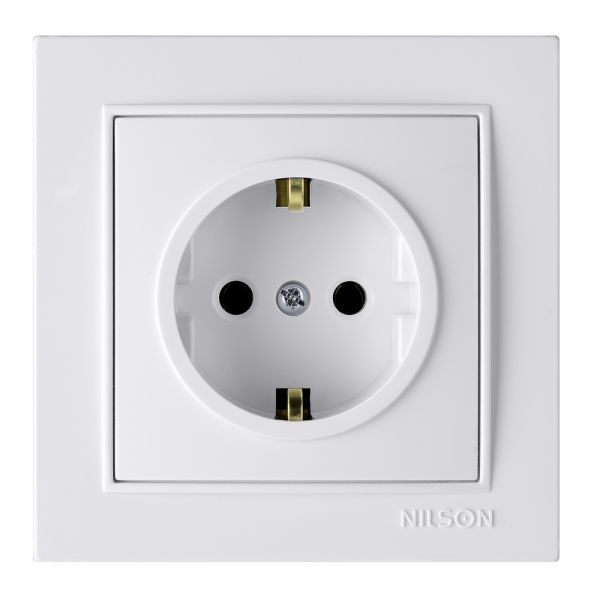 Розетка с з/к 27111017 Nilson Thor белая(27111017)