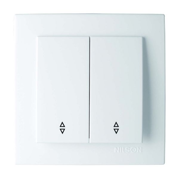 Выключатель 2-кл. 24111009 проходной Nilson Touran белый (12 шт/уп)(24111009)