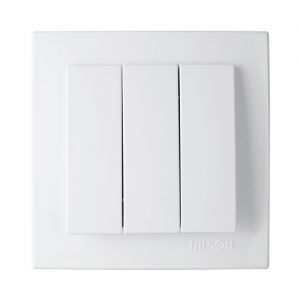 Выключатель 3-кл. 24111066 Nilson Touran белый (12 шт/уп)(24111066)