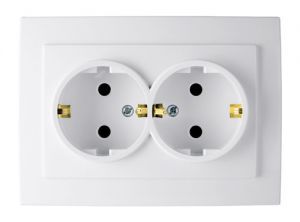 Розетка 2-я с з/к 24111025 Nilson Touran белая (7шт/уп)(24111025)