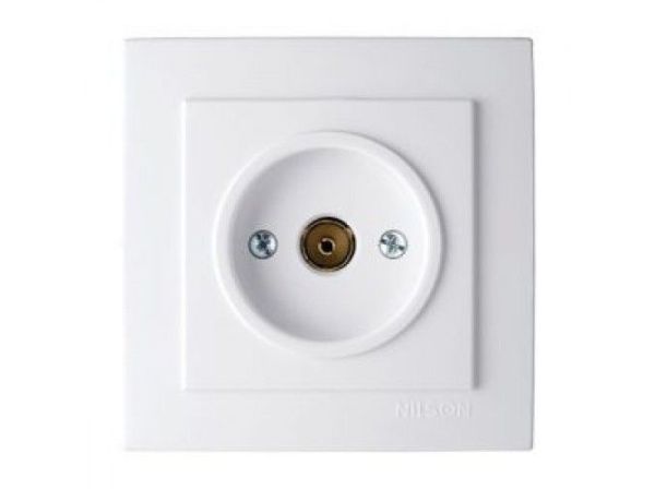Розетка TV концевая внутр. 24111029 Nilson Touran белая (12шт/уп)(24111029)