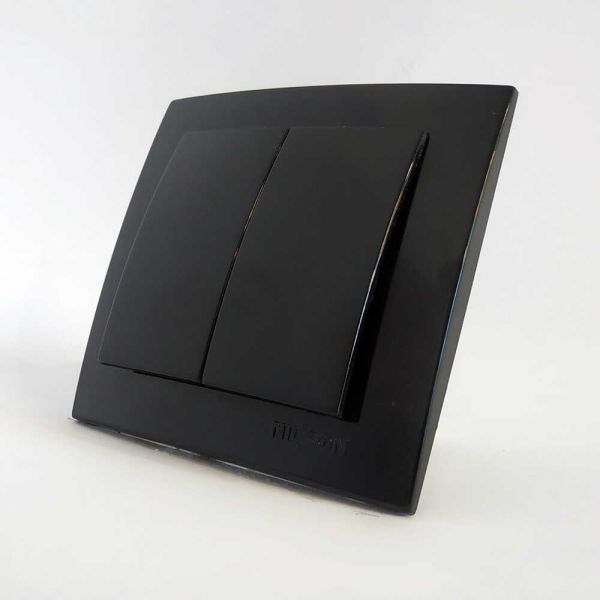 Выключатель 2-кл. 24221003 Nilson Touran чорний(24221003)