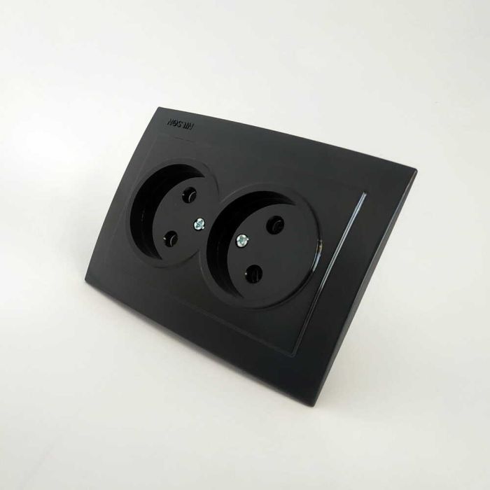 Розетка 2-я без з/к 24221024 Nilson Touran чорная )(24221024)