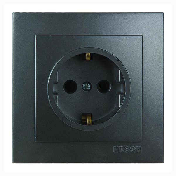 Розетка с з/к 24161017 Nilson Touran антрацит ()(24161017)