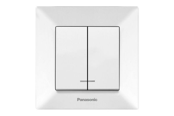 Выключатель 2-кл. з подсв. Panasonic Arkedia Slim бел. 0010-2WH (ЧП)(0010-2WH)