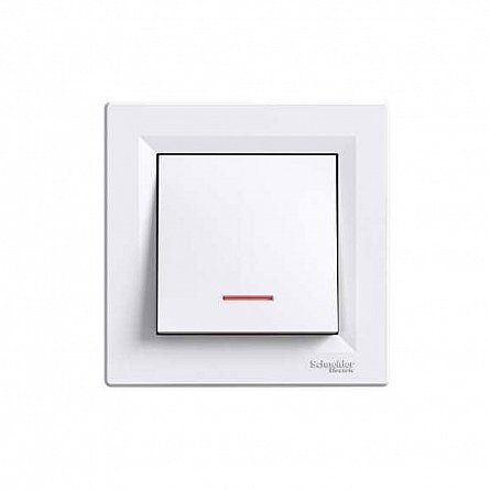 Выключатель 1 кл. с подсвет. EPH1400121 ASFORA белый Schneider Electric(EPH1400121)