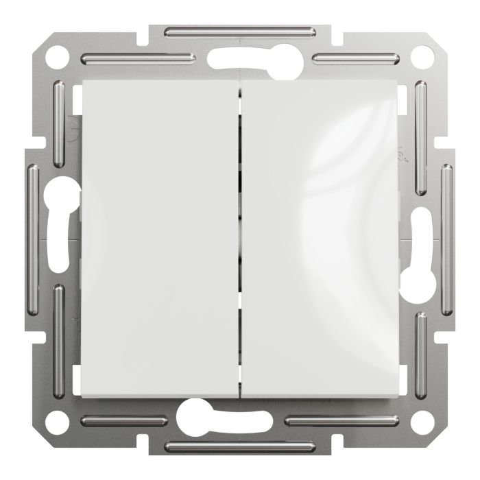 Выключатель 2 кл. EPH0370121 ASFORA белый Schneider Electric БЕЗ РАМКИ!(EPH0370121)