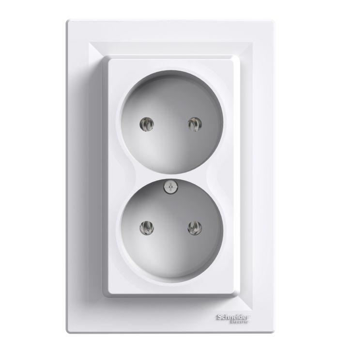 Розетка 2-я без з/к EPH9700121 ASFORA белый Schneider Electric(EPH9700121)