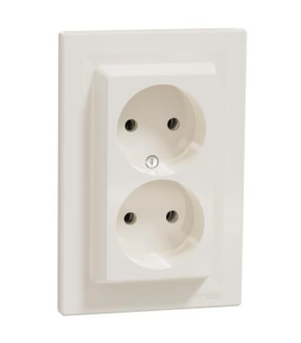 Розетка 2-а без з/к EPH9700123 ASFORA крем Schneider Electric(EPH9700123)