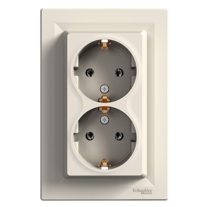 Розетка 2-я с з/к EPH9900123 ASFORA крем Schneider Electric(EPH9900123)