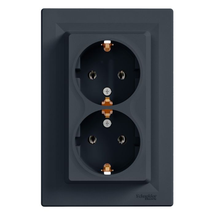 Розетка 2я с з/к EPH9900171 ASFORA антрацит Schneider Electric(EPH9900171)