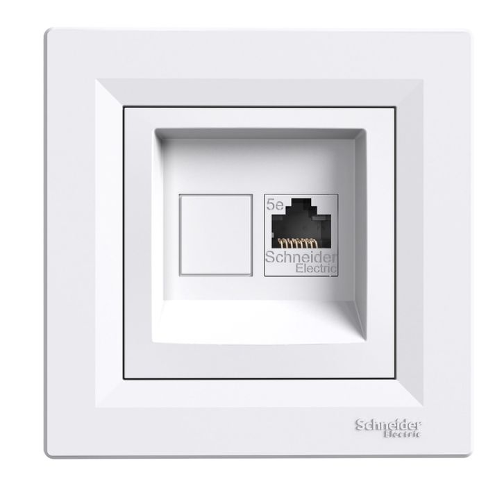 Розетка PC RJ45 kaт 5e 125 МГц неэкран. EPH4300121 ASFORA белый Schneider Electric(EPH4300121)