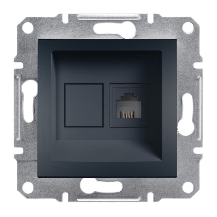 Розетка PC RJ45 kaт 5e 125 МГц неэкран. EPH4300171 ASFORA антрацит Schneider Electric(EPH4300171)