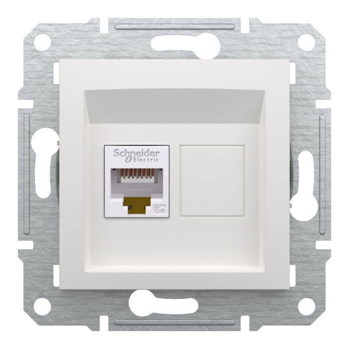 Розетка PC RJ45 kaт 5e 125 МГц неэкран. EPH4370121 ASFORA белый Schneider Electric БЕЗ РАМКИ!(EPH4370121)